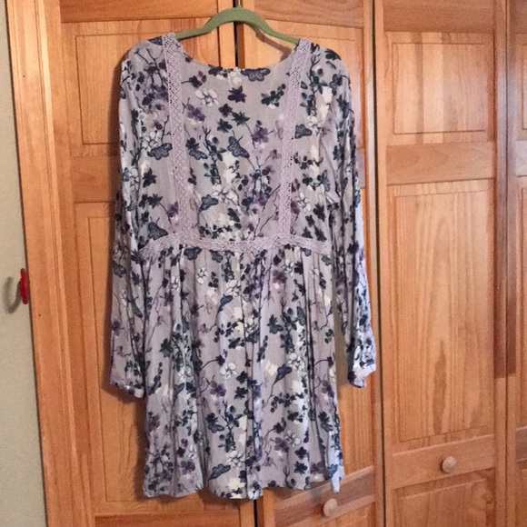 Long sleeve, floral printed mini dress - Picture 3 of 3